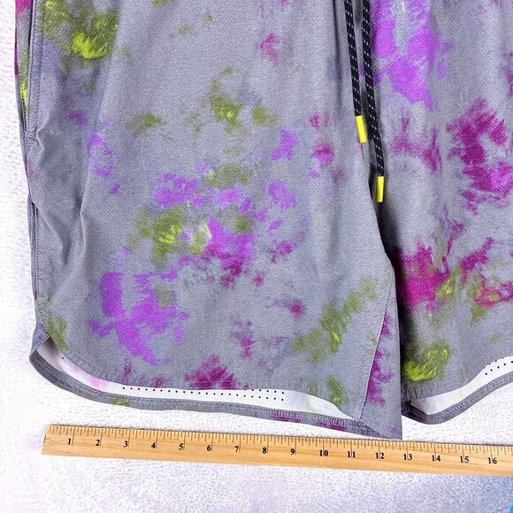 Legends Luka Shorts Mens XL Gray Purple Tie Dye Gym Workout Preppy Drawstring - Picture 8 of 10